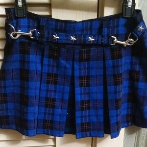 Blue and Pink Plaid Skirt w/ Stars from Hot Topic